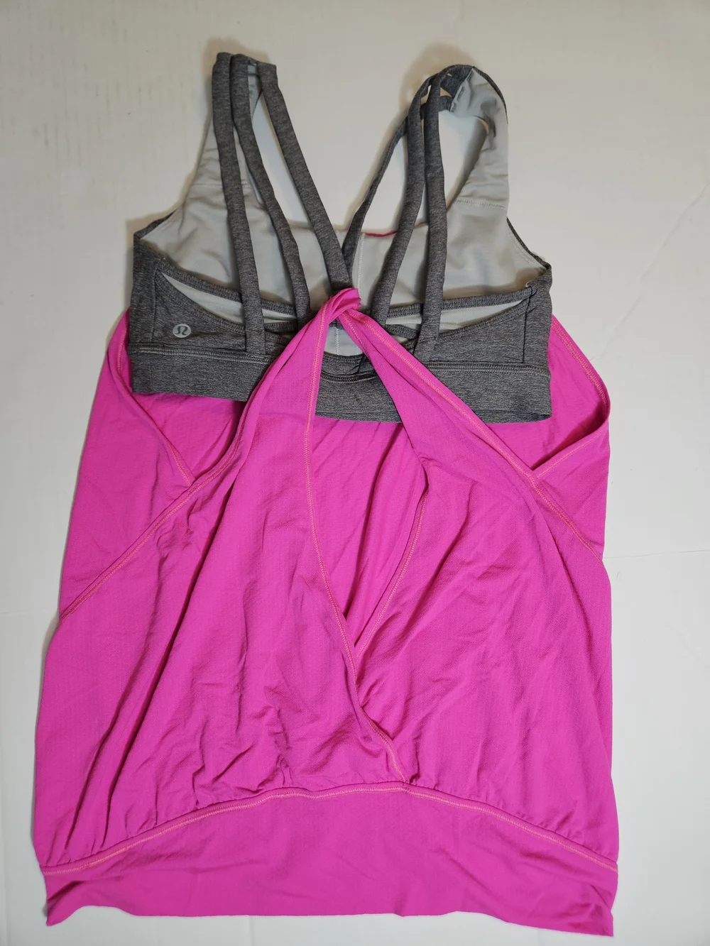 lululemon athletica Pink and Gray Strappy Tank